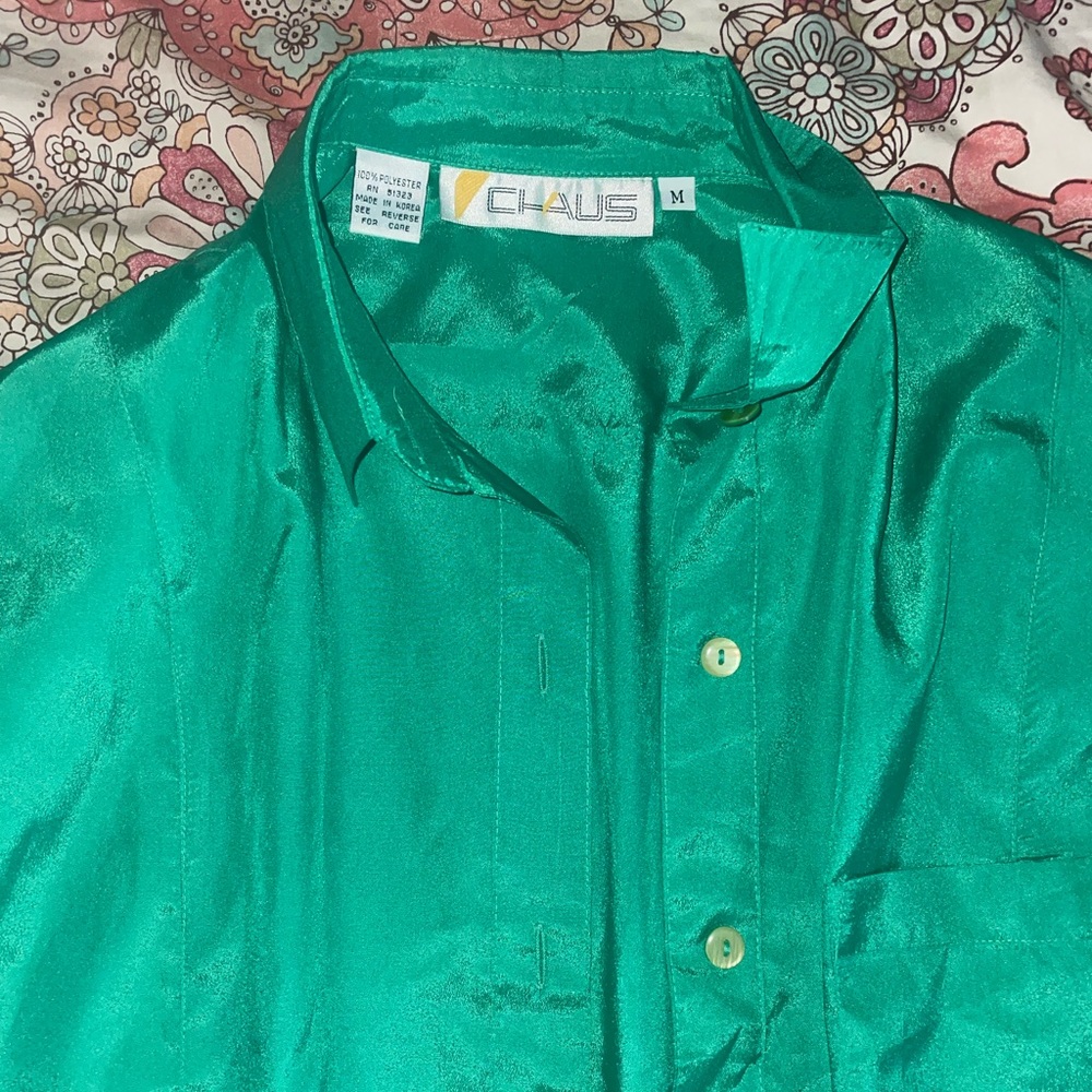 Green Button Up - Picture 2 of 2